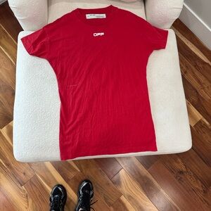 Off-White Vibrant Red Short Sleeve Tee